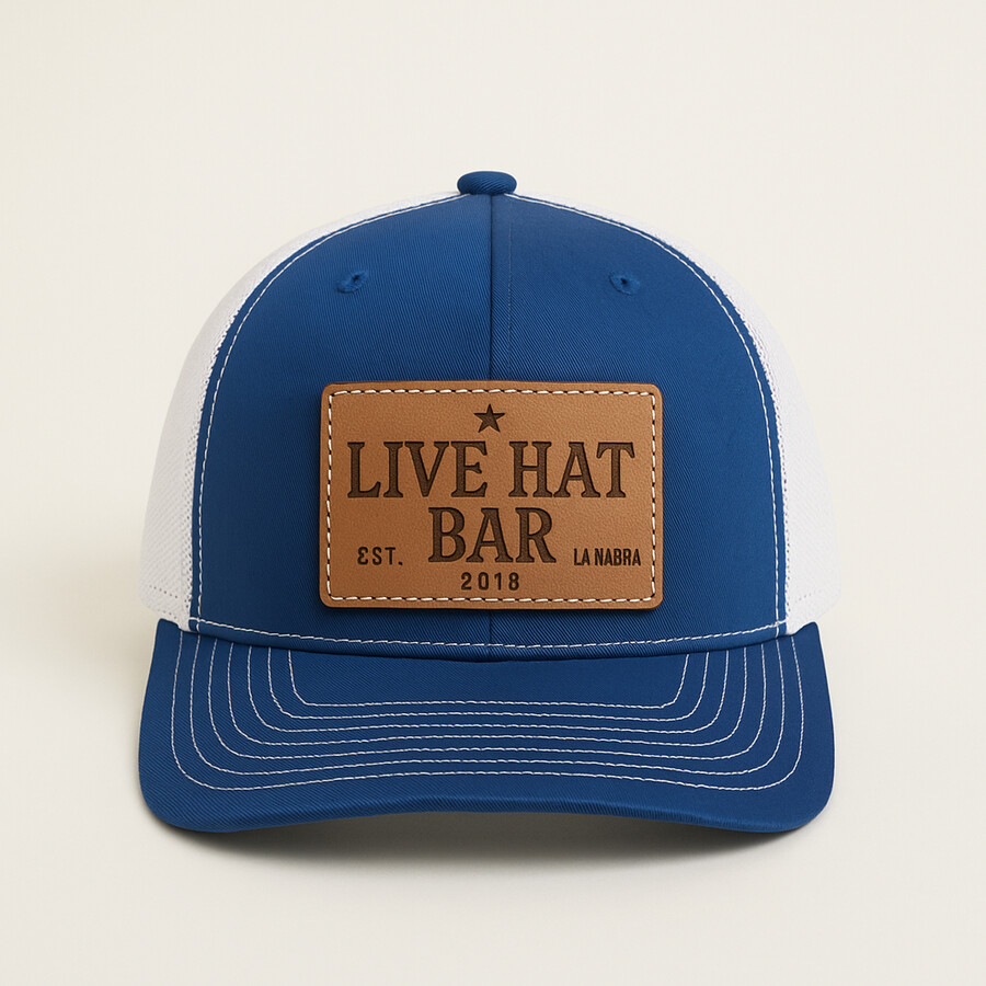 Trucker hat with leather patch